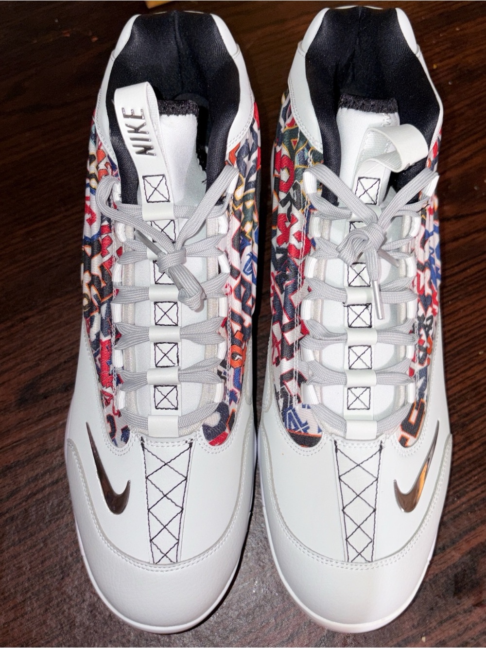 Nike White Sneakers with Multicolor Patterned Jackie Robinson white trainers